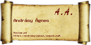 Andrásy Ágnes névjegykártya